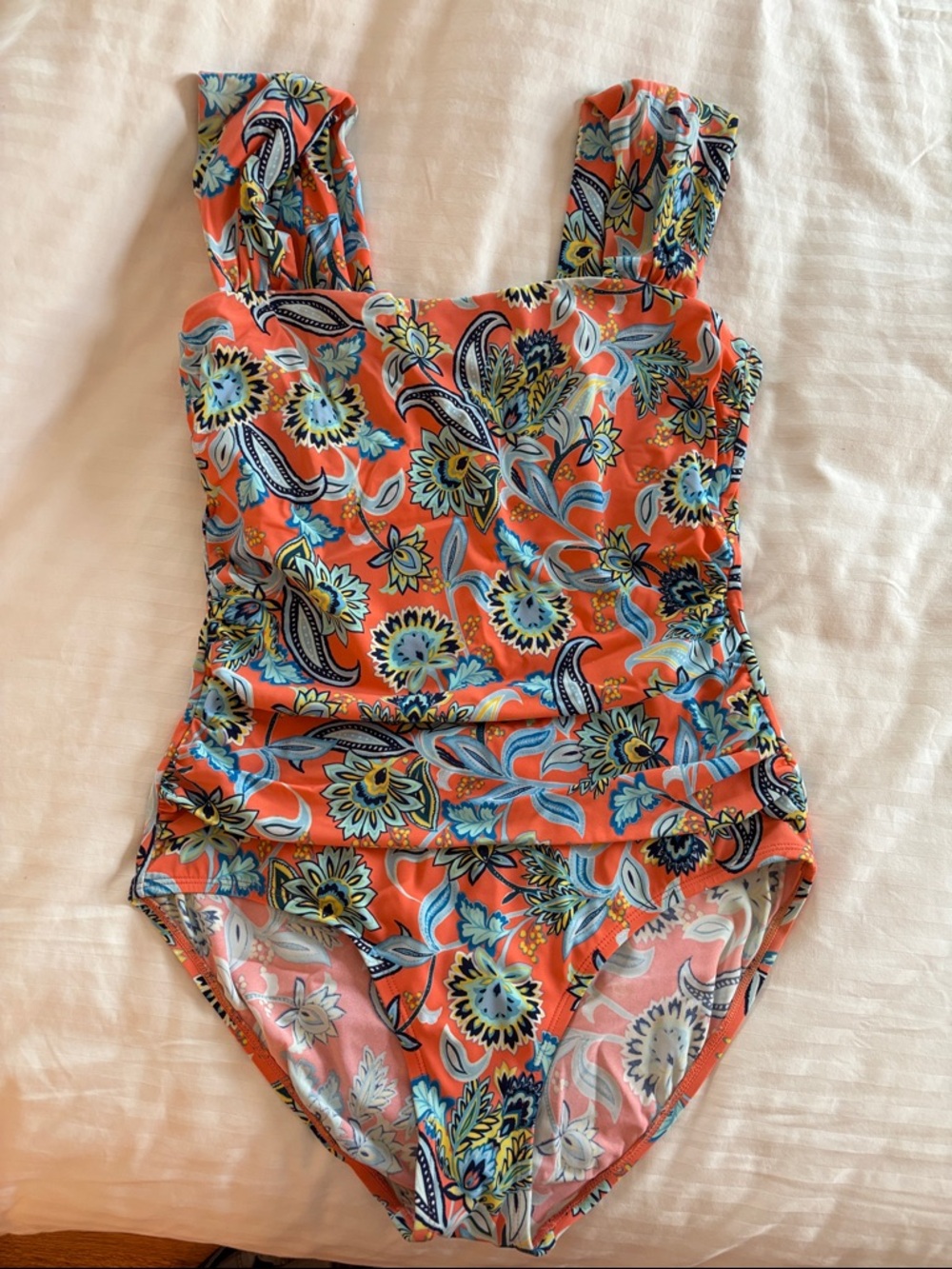 Women’s Floral Orange One-Piece Swimsuit